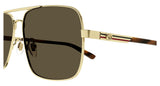 Gucci GG1289S‑002 62 Men’s Sunglasses | Gold/Havana Metal & Recycled Acetate Frame | Authentic Luxury (UPC 889652413815)
