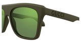Gucci GG1570S‑005 57 Men’s Sunglasses | Dark Green Injection Frame | Authentic Luxury (UPC 889652469065)