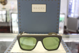 Gucci GG1570S‑005 57 Men’s Sunglasses | Dark Green Injection Frame |Authentic Luxury (UPC 889652469065)