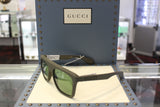 Gucci GG1570S‑005 57 Men’s Sunglasses | Dark Green Injection Frame |Authentic Luxury (UPC 889652469065)